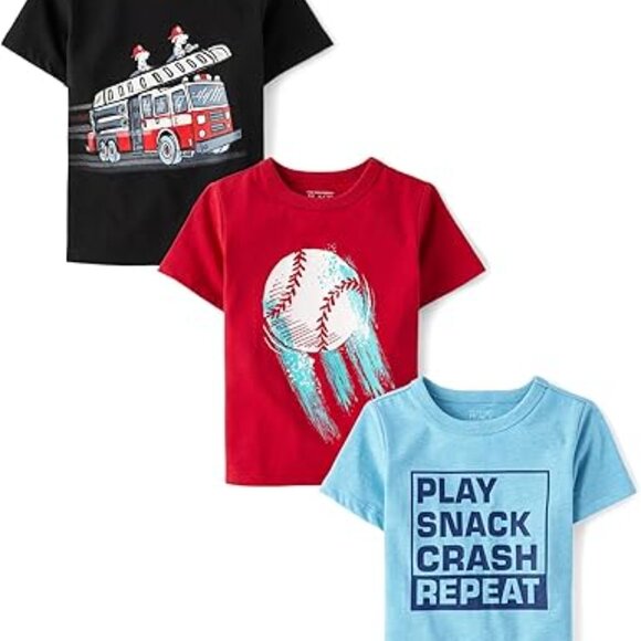 Children's Place, 3 Pack, NWOT, 18-24M, Short Sleeve Graphic T-shirts - Picture 1 of 5